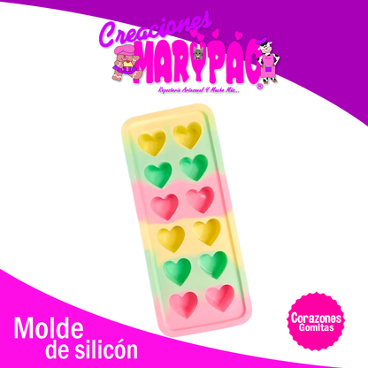 Molde De Silicón Corazón M2022 Chocolates Gomitas Hielos