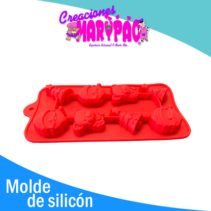 Molde De Silicon Navidad Santa Pino Oso Para Chocolate Mod6