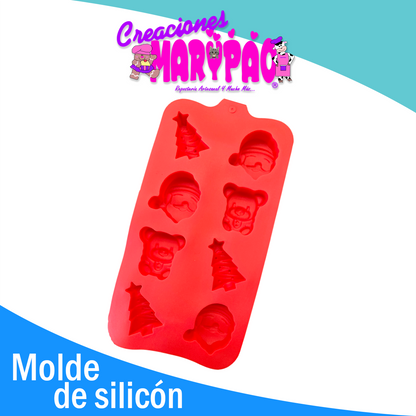 Molde De Silicon Navidad Santa Pino Oso Para Chocolate Mod6