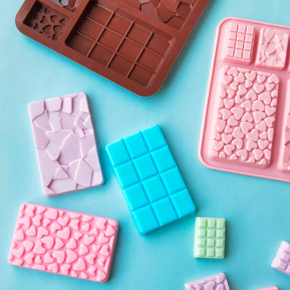 Molde De Silicon Tablillas Corazones Chocolate Gde y Chicas