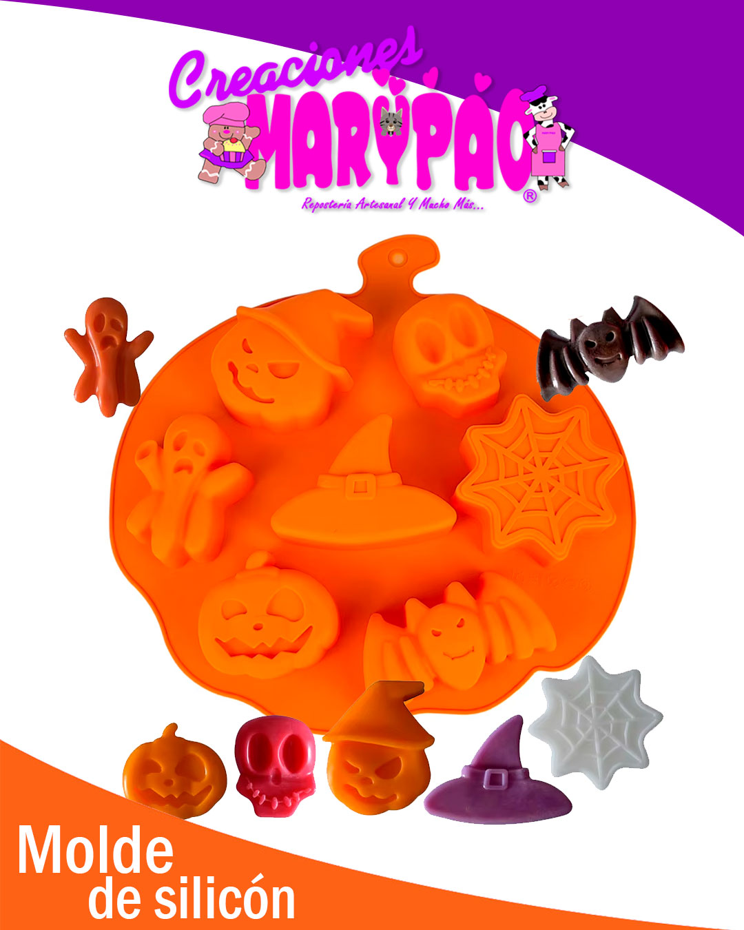 Molde De Silicón Halloween Surtido