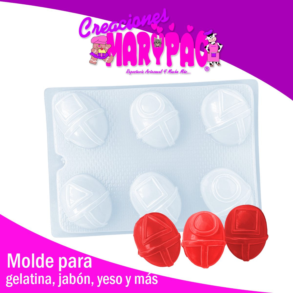 Molde El Juego del Calamar M1 Jabones Gelatinas Yesitos