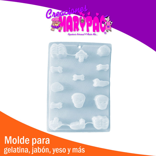 Molde Esqueleto Armable Dia De Muertos Halloween Jabon Vela