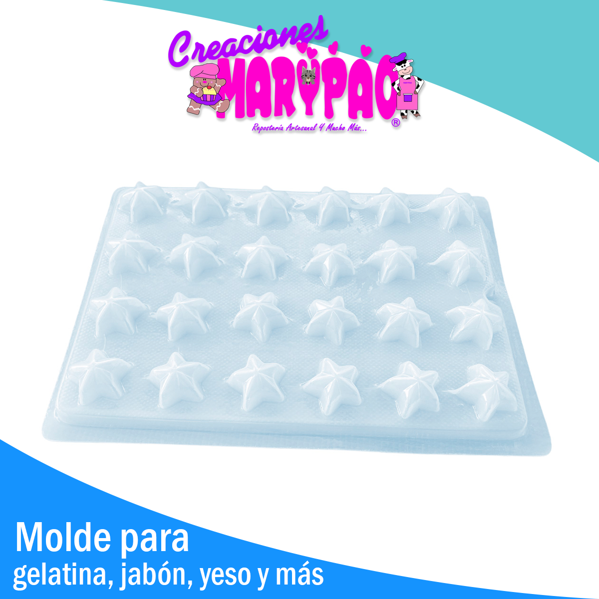 Molde Estrellas Navidad Gelatina Gomita Jabón Yeso