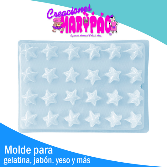 Molde Estrellas Navidad Gelatina Gomita Jabón Yeso