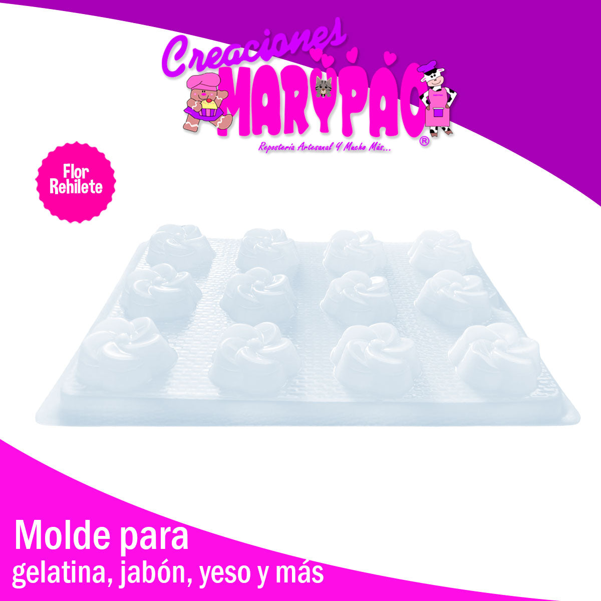 Molde Flor Rehilete De Gelatina Gomita