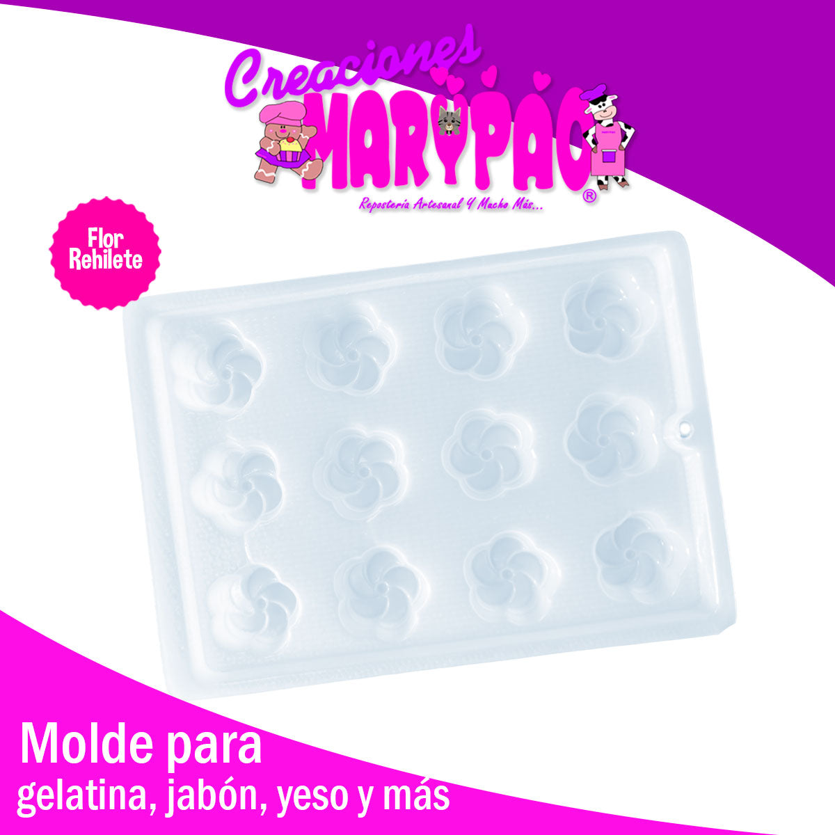 Molde Flor Rehilete De Gelatina Gomita