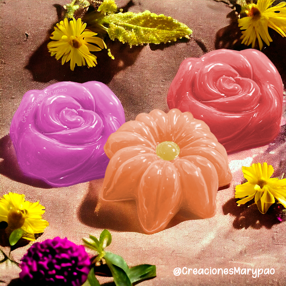 Molde Flores Surtido Mod.2 Jabones Gelatinas Figuras de Yeso