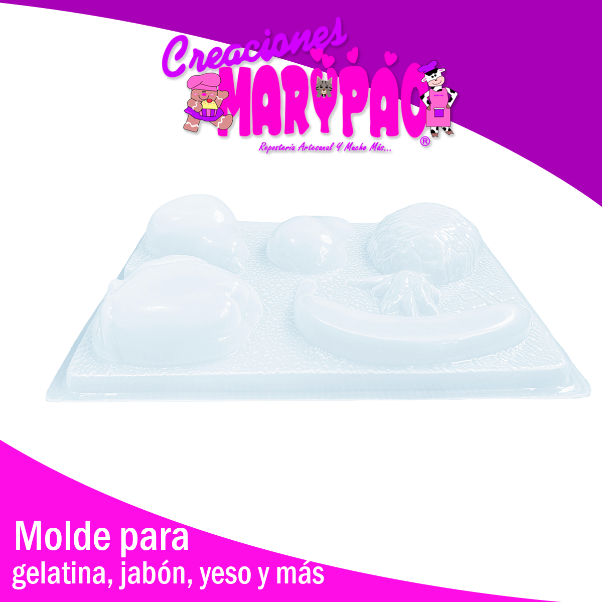 Molde Frutas Para Gelatinas Jabones Figuras de Yeso