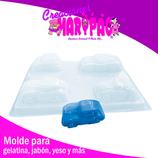 Molde Gelatina Carritos 3D