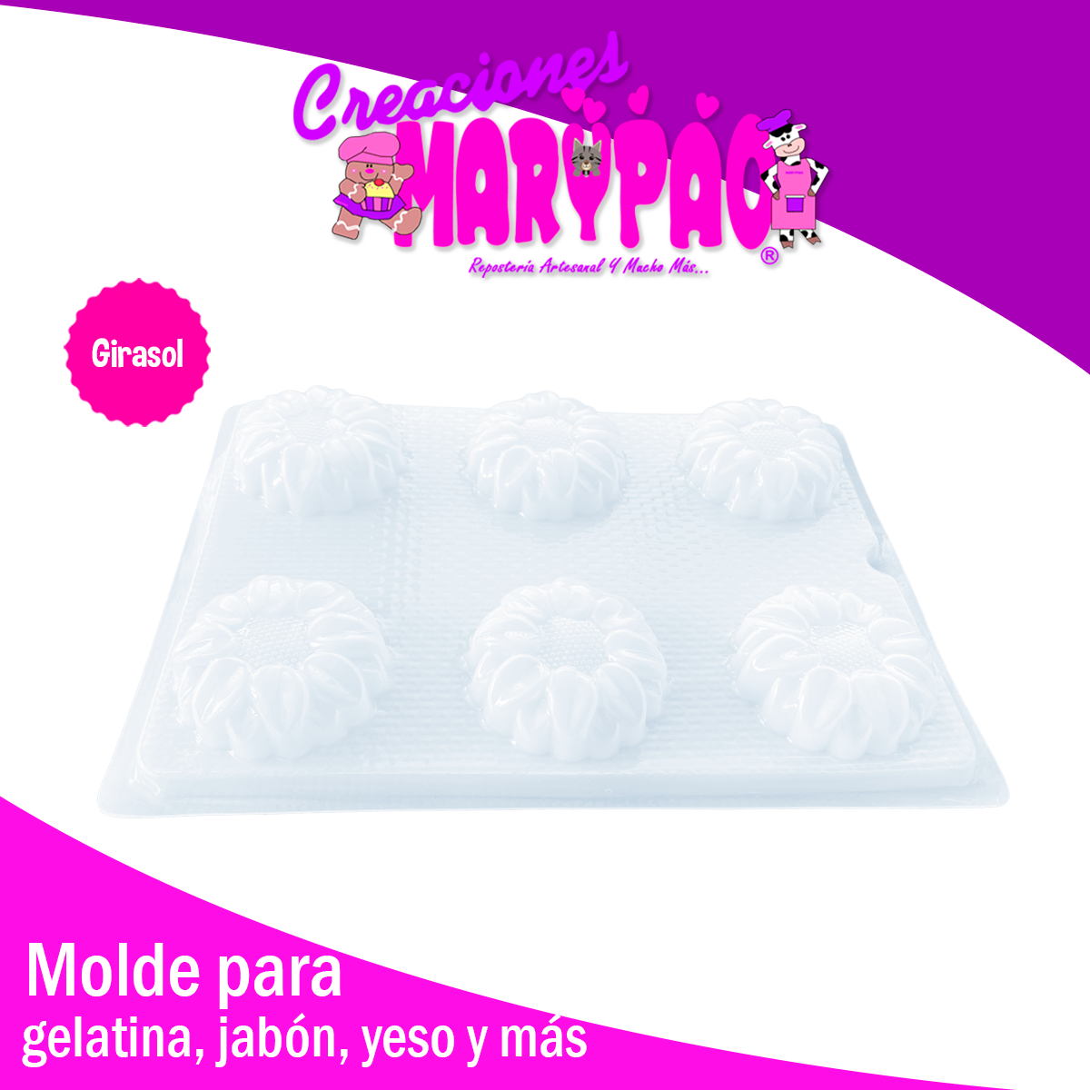 Molde Girasol Para Jabones Gelatinas Yeso