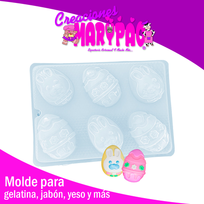Molde Huevos De Pascua Conejo Huevitos Mod.4🐰