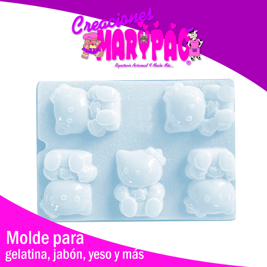Molde Kitty Completa Jabones Yesitos Gelatina