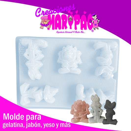Molde Looney Tunes Jabones Gelatinas Yesitos