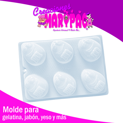 Molde M&M Gelatinas Jabones Figuras de Yeso