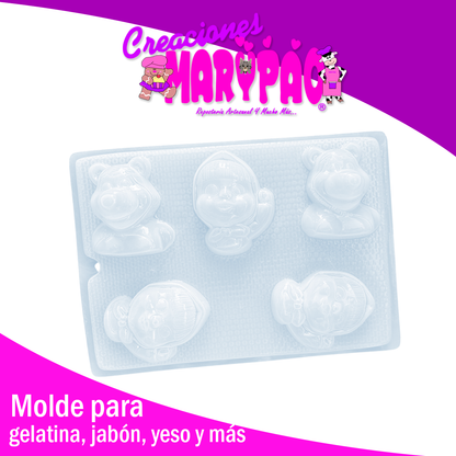 Molde Masha Y El Oso Personajes Jabones Yeso Gelatina