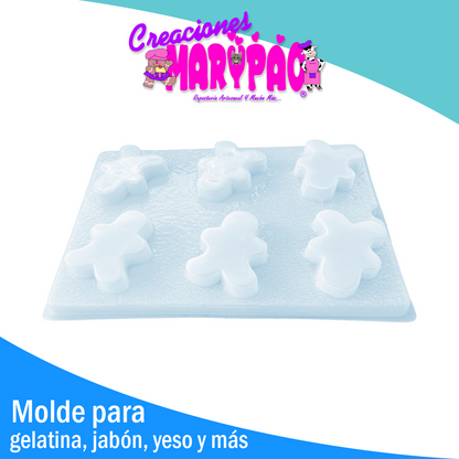 Molde Muñeco De Jengibre Navidad Gelatinas Jabones