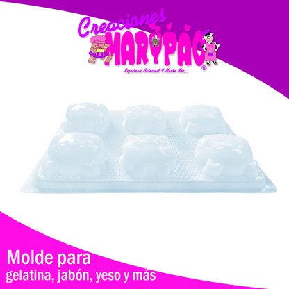 Molde Osito Kawaii Jabones Gelatinas Figuras de Yeso
