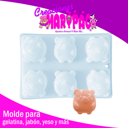 Molde Osito Kawaii Jabones Gelatinas Figuras de Yeso