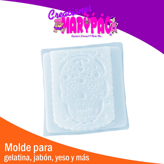Molde Para Gelatina Calavera Papel Picado Día De Muertos