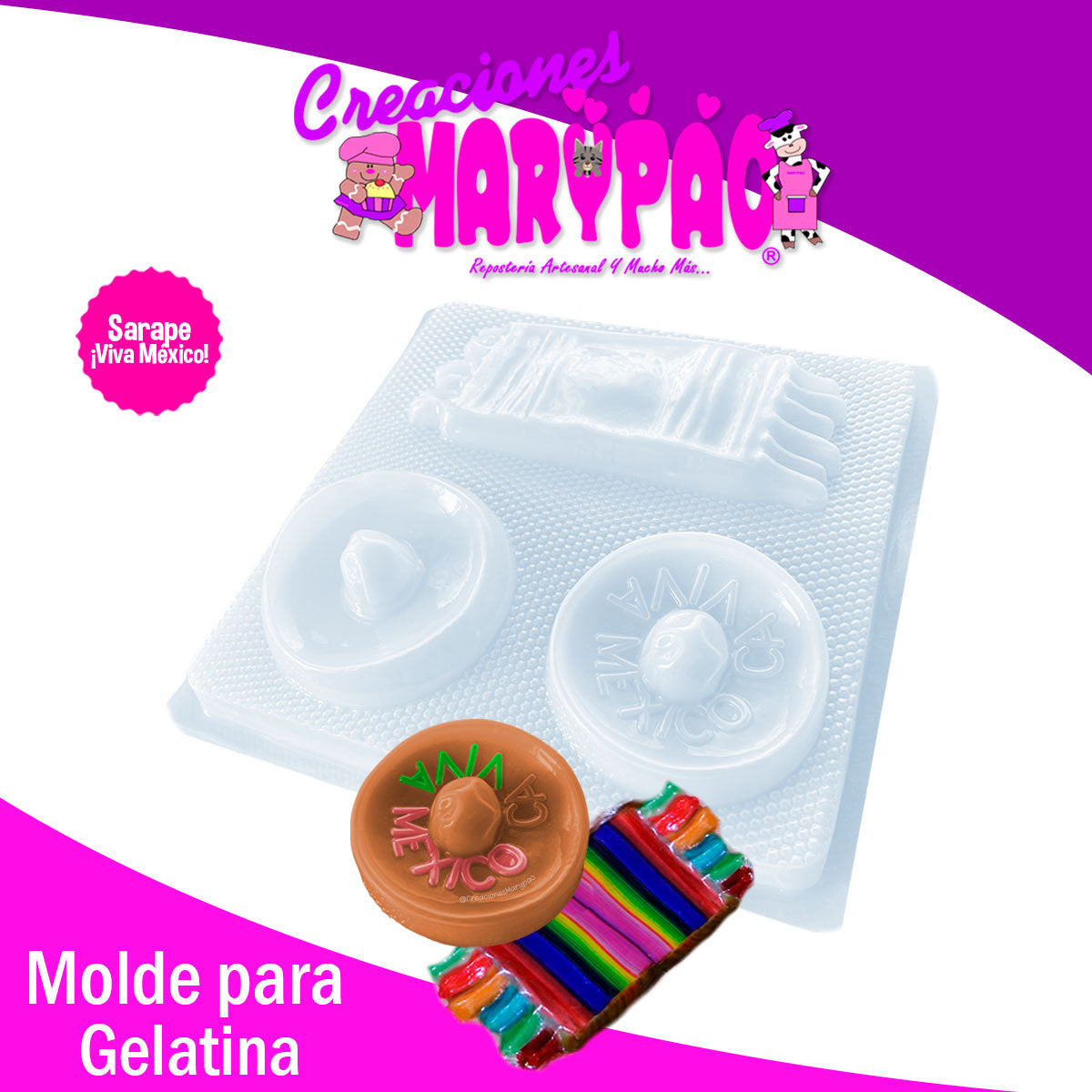 Molde Para Gelatina Fiestas Patrias Viva México Sarape