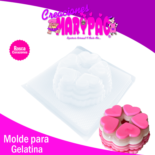 Molde Para Gelatina Rosca Corazones