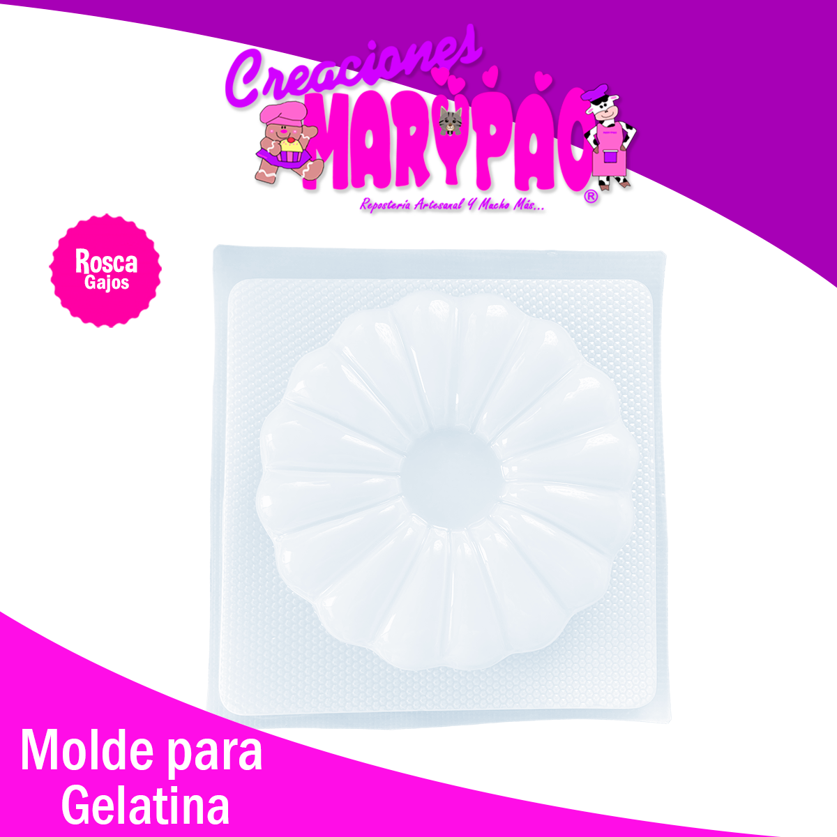 Molde Para Gelatina Tipo Rosca Gajos Mod.18