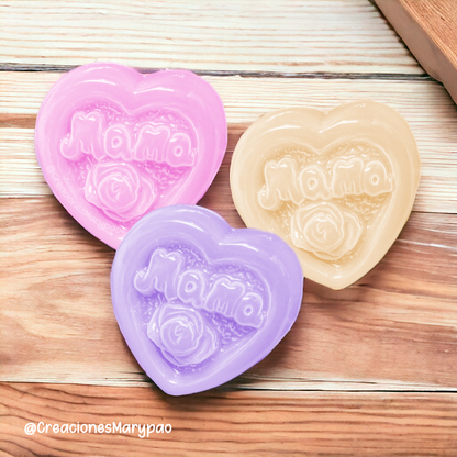 Molde Para Jabon Día De Las Madres Corazón Mamá Gelatina