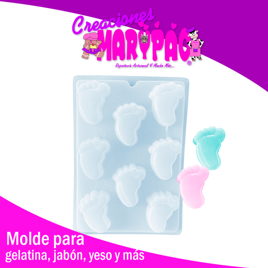 Molde Piecitos Baby Shower Para Jabón Gomita Gelatinas
