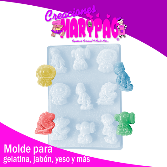Molde Plantas Vs Zombies Personajes Jabón Gomitas Gelatina