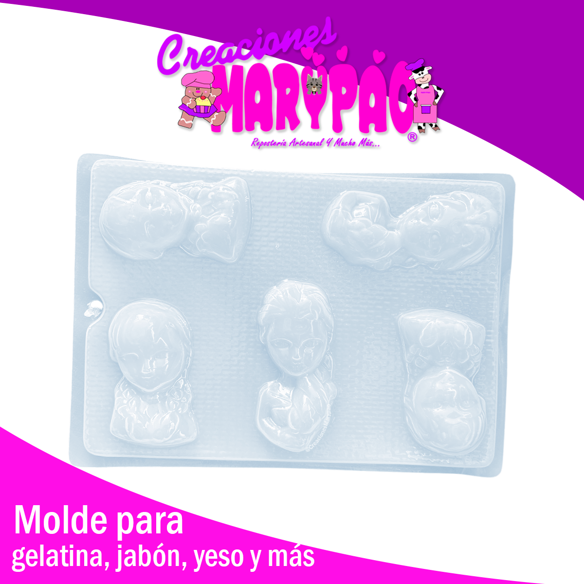 Molde Princesas Frozen Gelatina Jabones Yeso Resina