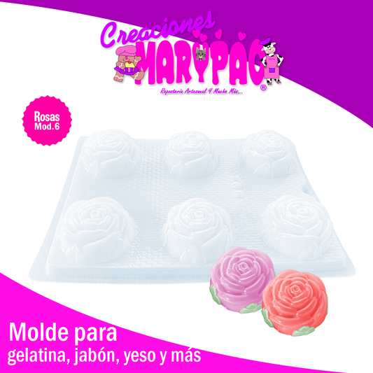 Molde Rosa Mod.6 Para Jabones Gelatinas Yeso