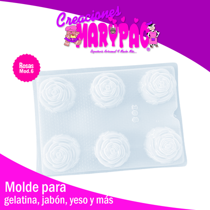 Molde Rosa Mod.6 Para Jabones Gelatinas Yeso