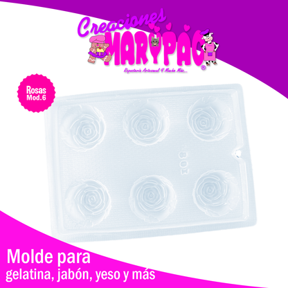 Molde Rosa Mod.6 Para Jabones Gelatinas Yeso