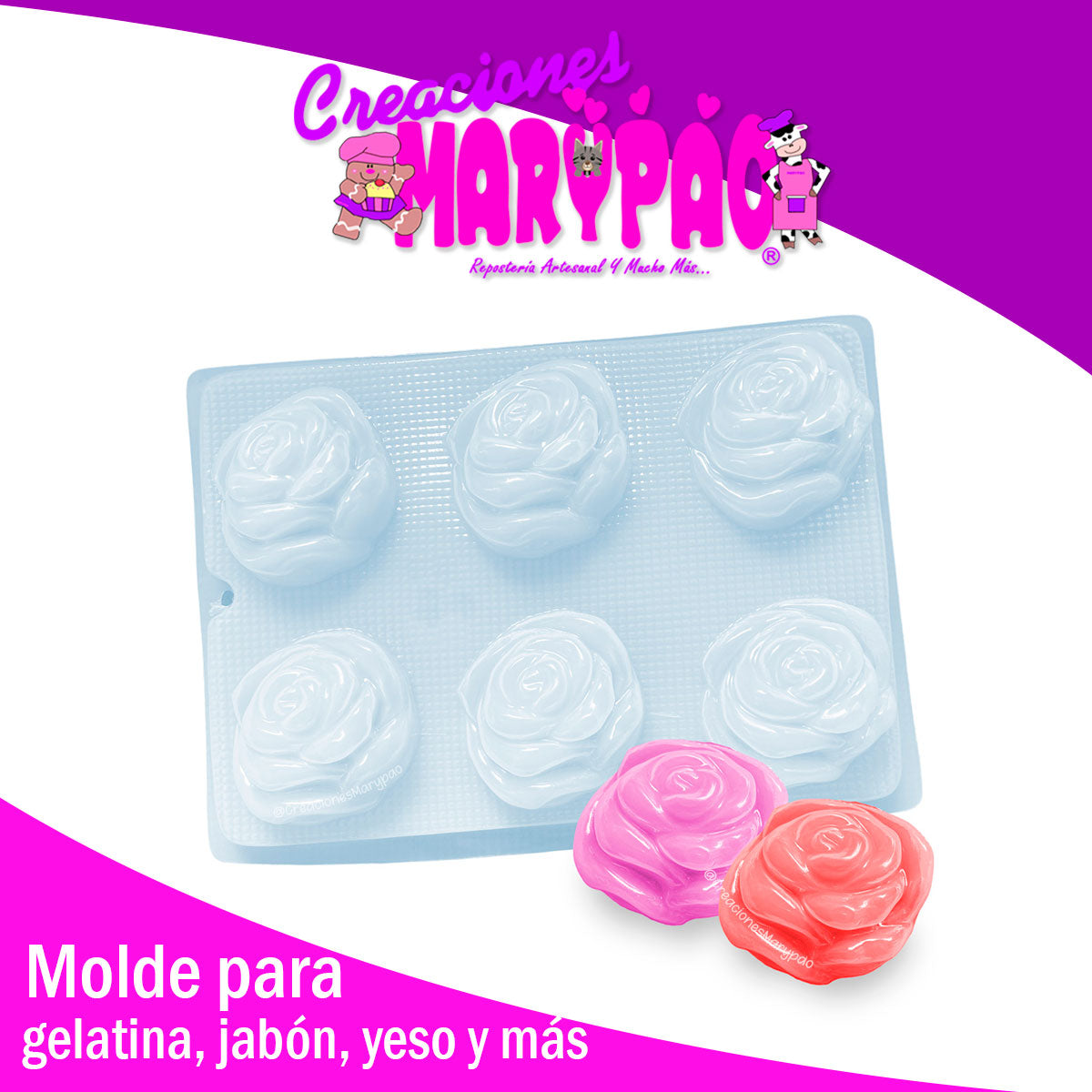 Molde Rosas Mod. 1 Jabón Gelatina Gomita Dia De La Madre