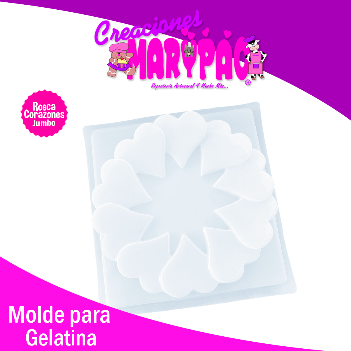 Molde Para Gelatina Rosca Corazon Jumbo