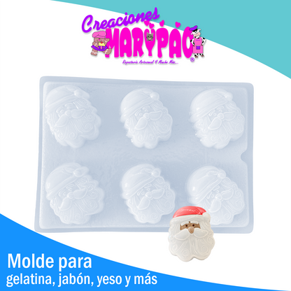 Molde Santa Claus Navidad Gelatina Jabones Gomitas Yeso