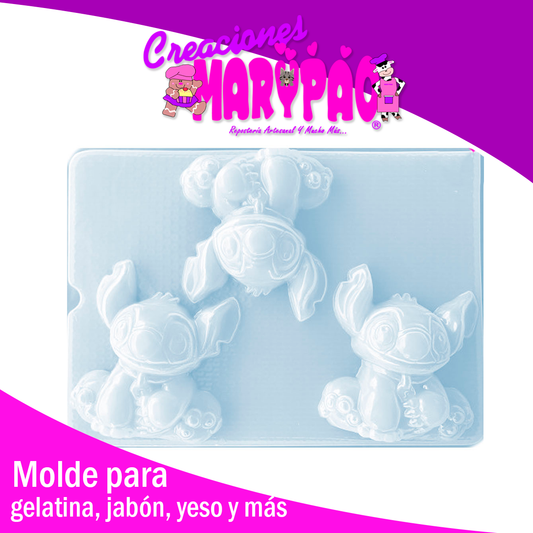 Molde Stitch Jabón Gelatina Resina Yeso