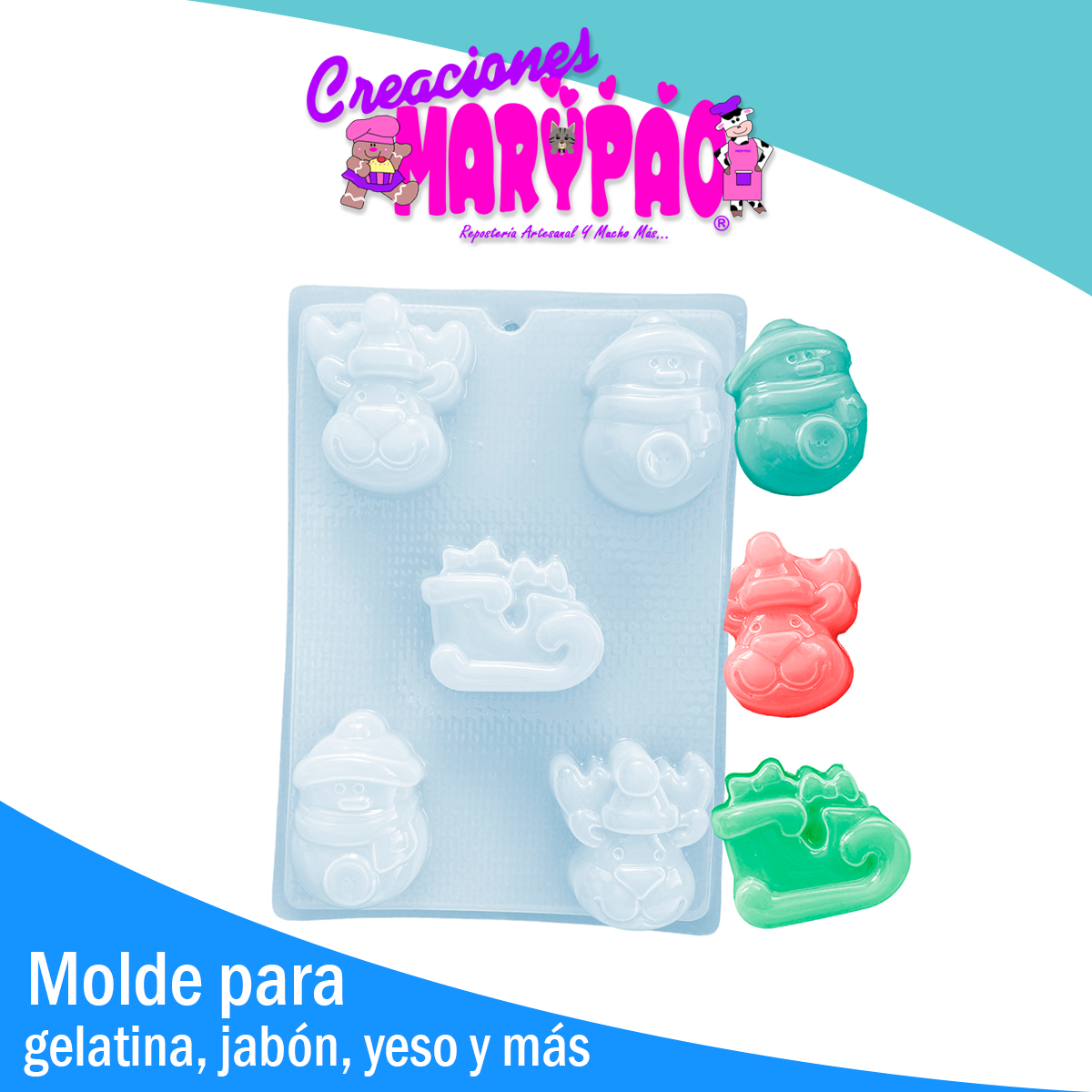Molde Trineo Navidad Jabones Gelatinas Yeso Resina