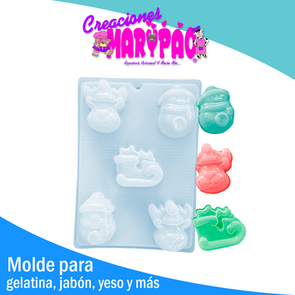 Molde Trineo Navidad Jabones Gelatinas Yeso Resina