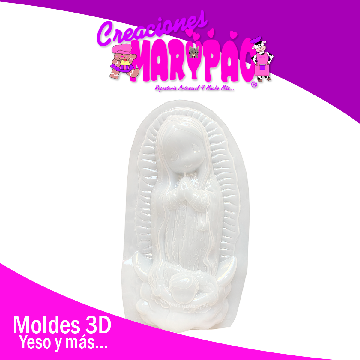 Molde Para Alcancía de Yeso Virgen Grande 28 Cm Virgencita Plis