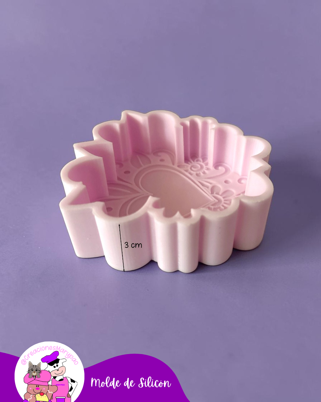 Molde de Silicón Corazón Milagritos Mexicanos Mod.1 Flores💖