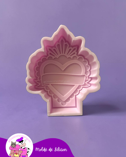Molde de Silicón Corazón Milagritos Mexicanos Mod.2