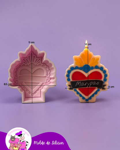 Molde de Silicón Corazón Milagritos Mexicanos Mod.2