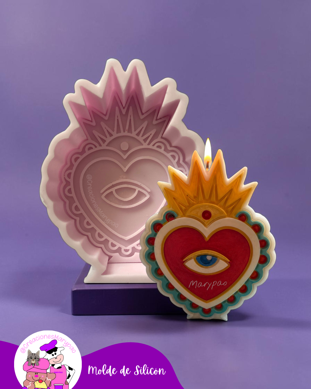 Molde de Silicón Corazón Milagritos Mexicanos Mod.3🧿
