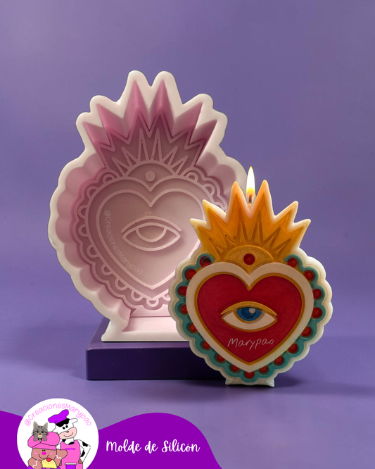 Molde de Silicón Corazón Milagritos Mexicanos Mod.3🧿