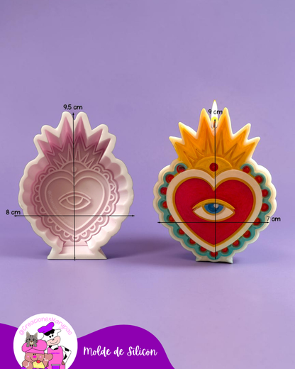 Molde de Silicón Corazón Milagritos Mexicanos Mod.3🧿