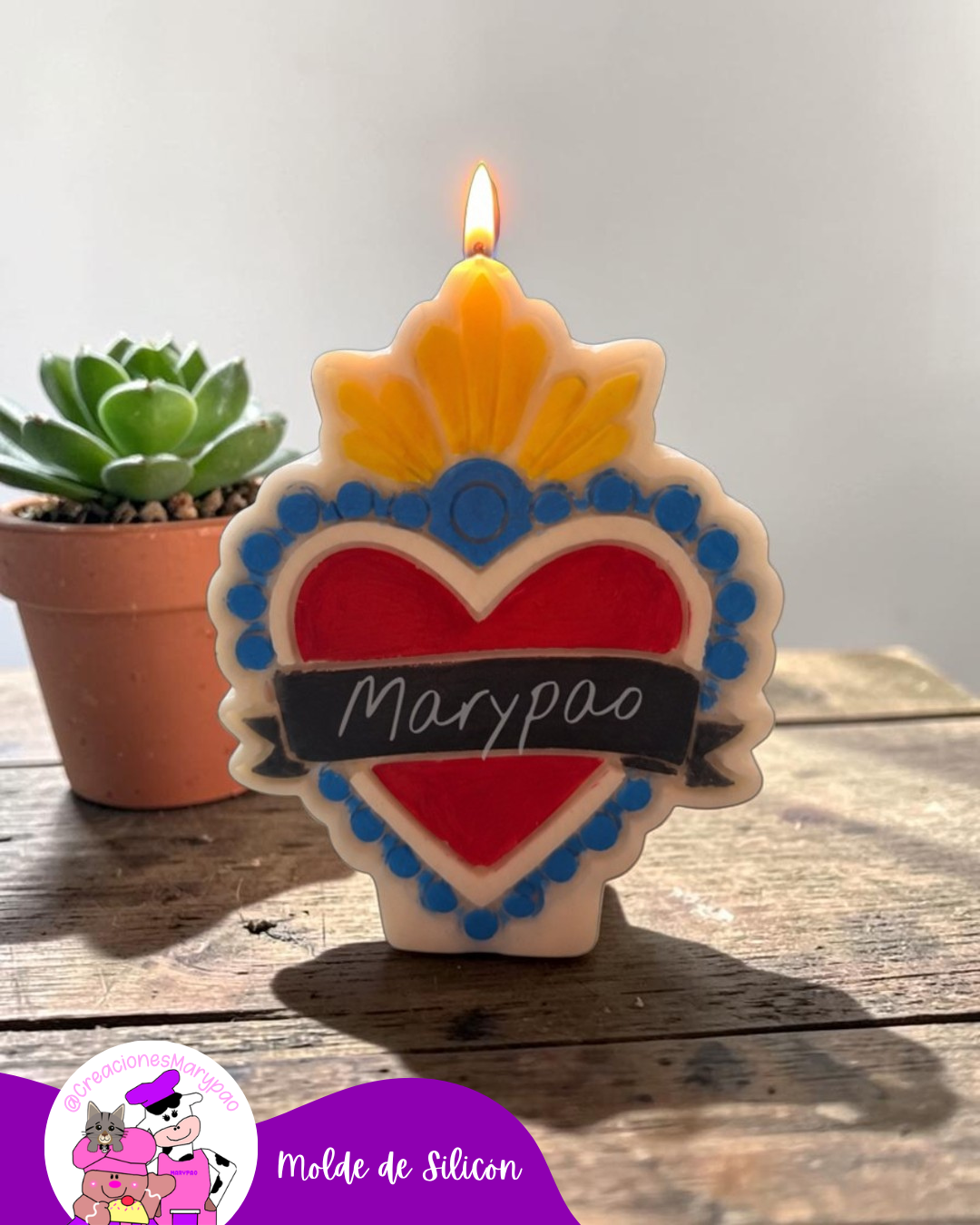 Molde de Silicón Corazón Milagritos Mexicanos Mod.2