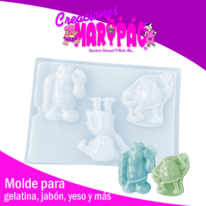Molde Monster Inc Jabón Gelatinas Yesitos