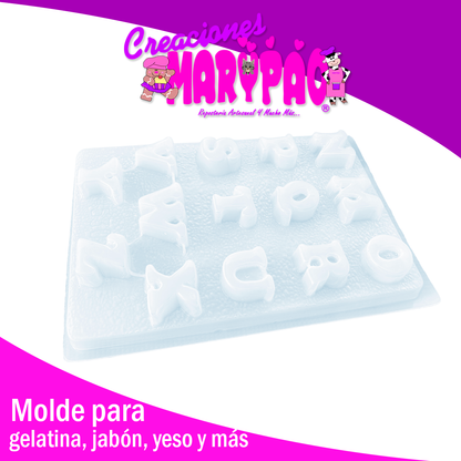 Moldes Abecedario Letras Jabón Chocolate Gomita Gelatinas